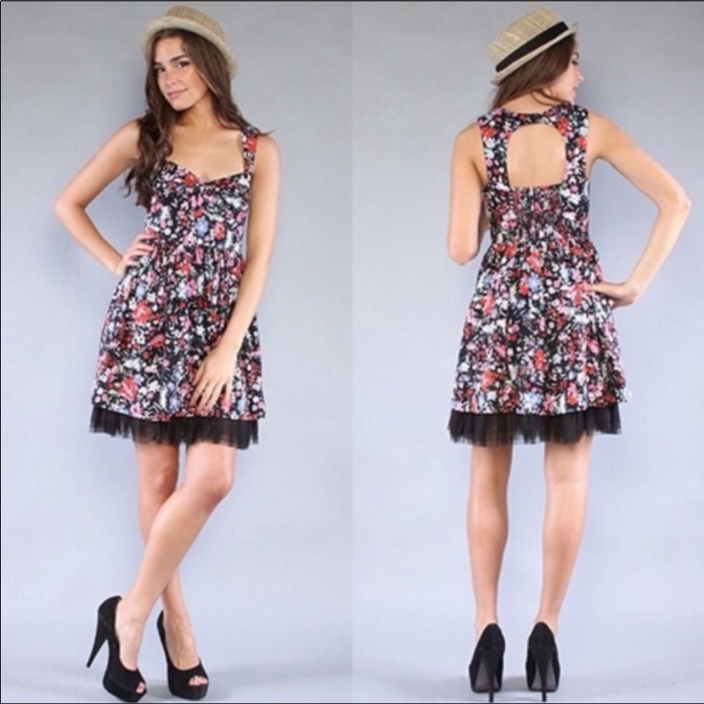Free People Floral Sunkissed Summer Tulle Dress